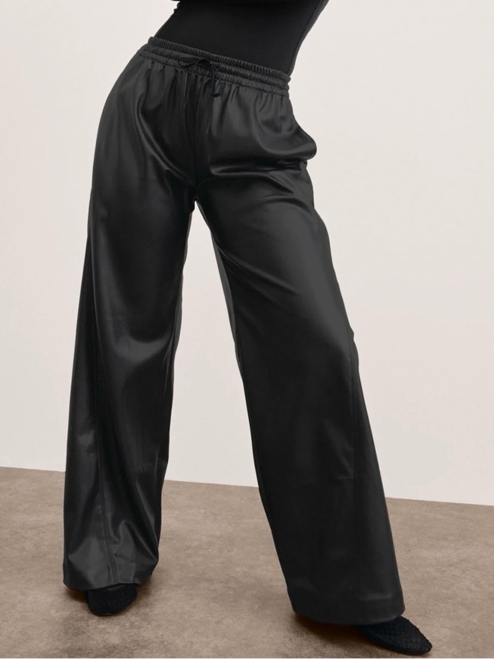 NWT Beyond Yoga Faux Leather Wide Leg